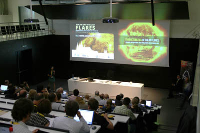 Pohled do konferenčního sálu Národní technické knihovny. Foto: Pavel Suchan, Astronomický ústav AV ČR, v.v.i.