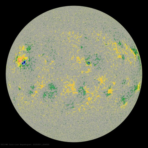 Magnetogram SDO - barevný.